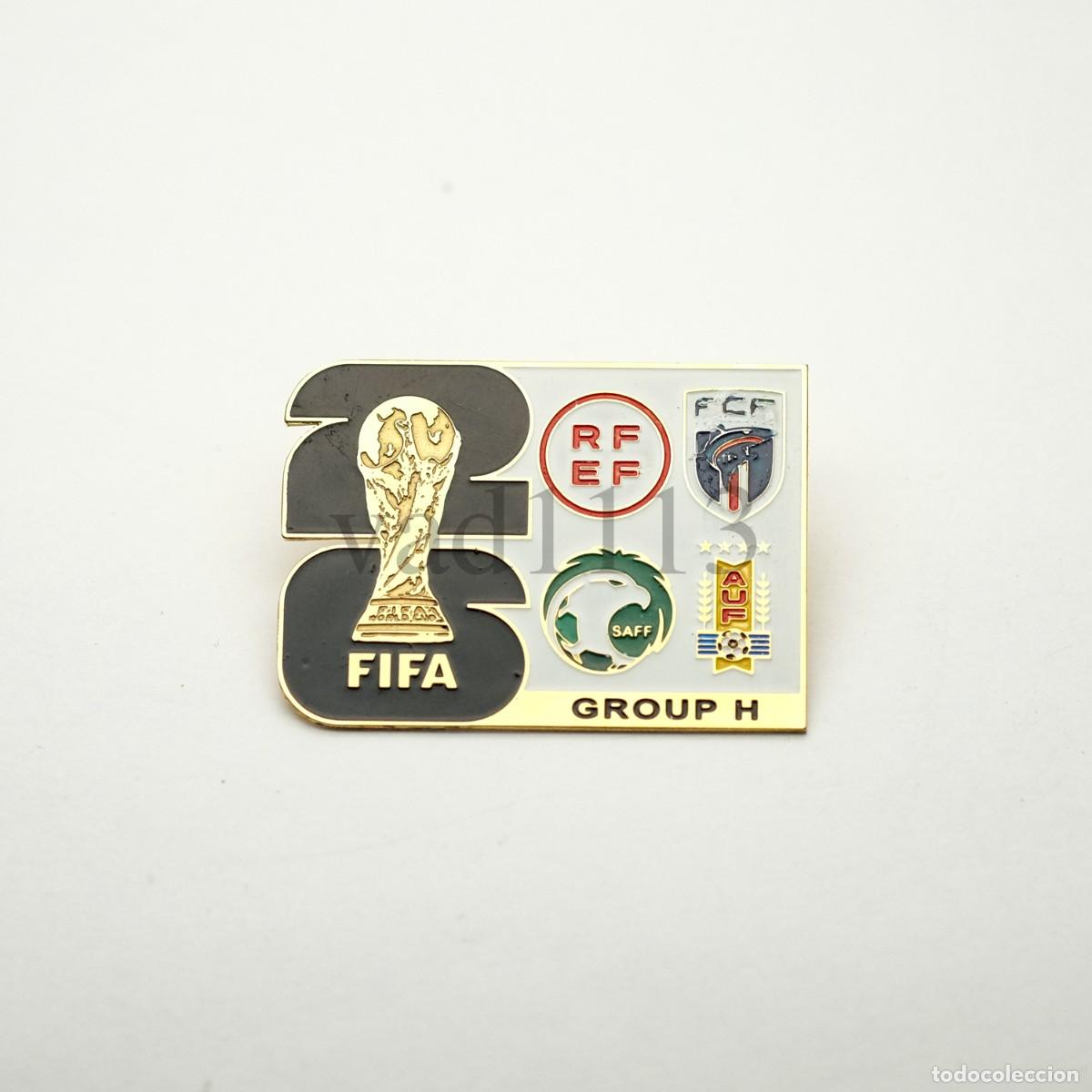Coleccionismo deportivo: Metal badge football 2026 FIFA World Cup group H : Spain, Cape Verde, Uruguay, Saudi Arabia.