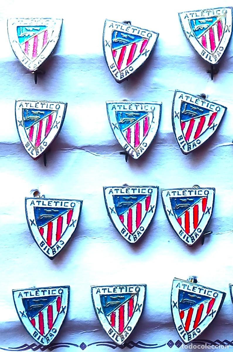 Coleccionismo deportivo: ATHLETIC CLUB BILBAO LOTE 12 PINS INSIGNIA ANTIGUA EN IMPERDIBLE A&Ntilde;OS 1960 METAL COMO NUEVO BADGE R