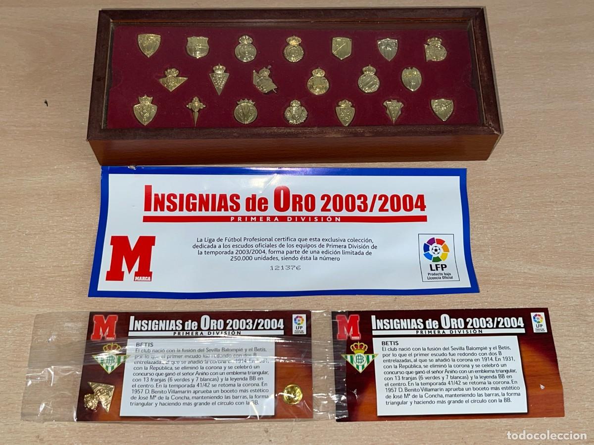 Coleccionismo deportivo: Colecci&oacute;n Insignias de Oro 2003/2004 Equipos Primera Divisi&oacute;n LFP Edici&oacute;n Limitada diario Marca