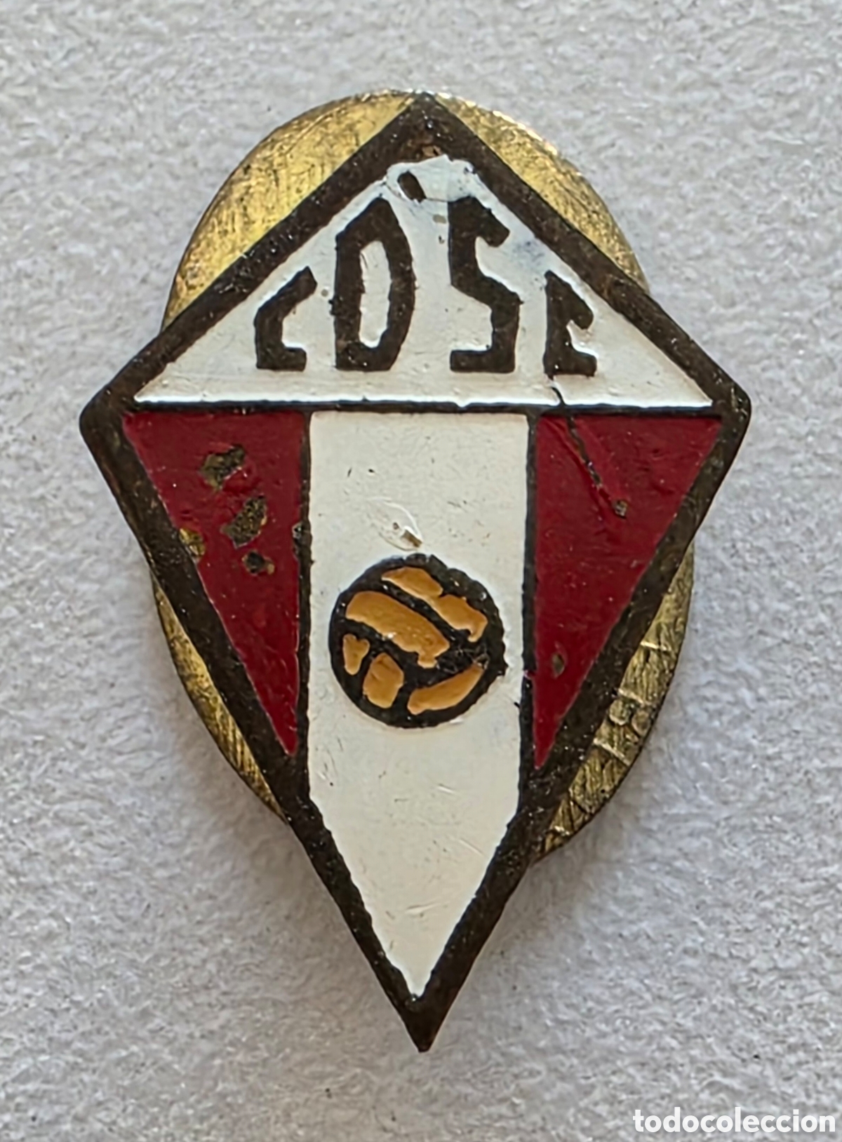 Colecionismo desportivo: Insignia ojal Club Deportivo Sant Celoni CDSC - F&uacute;tbol Catal&aacute;n Vall&eacute;s Oriental - Esportiu Balompi&eacute;