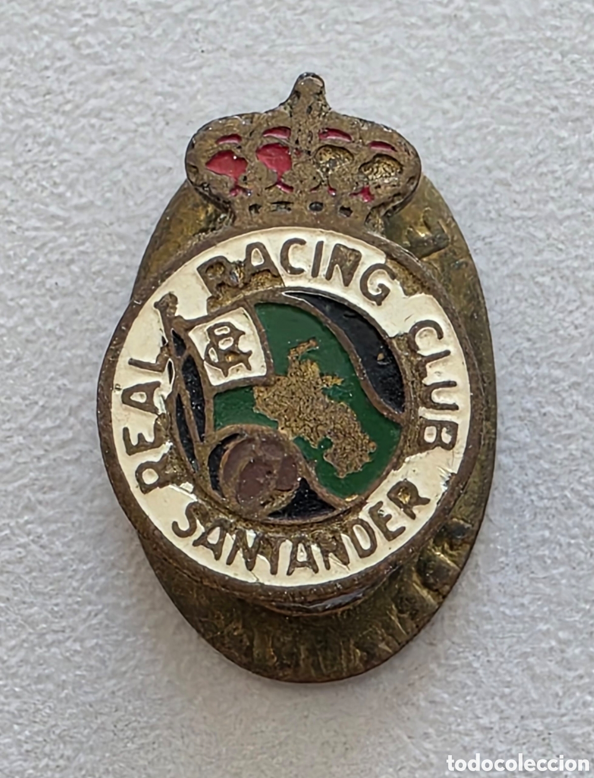 Coleccionismo deportivo: Insignia ojal Real Racing Club Santander - Equipo F&uacute;tbol Cantabria