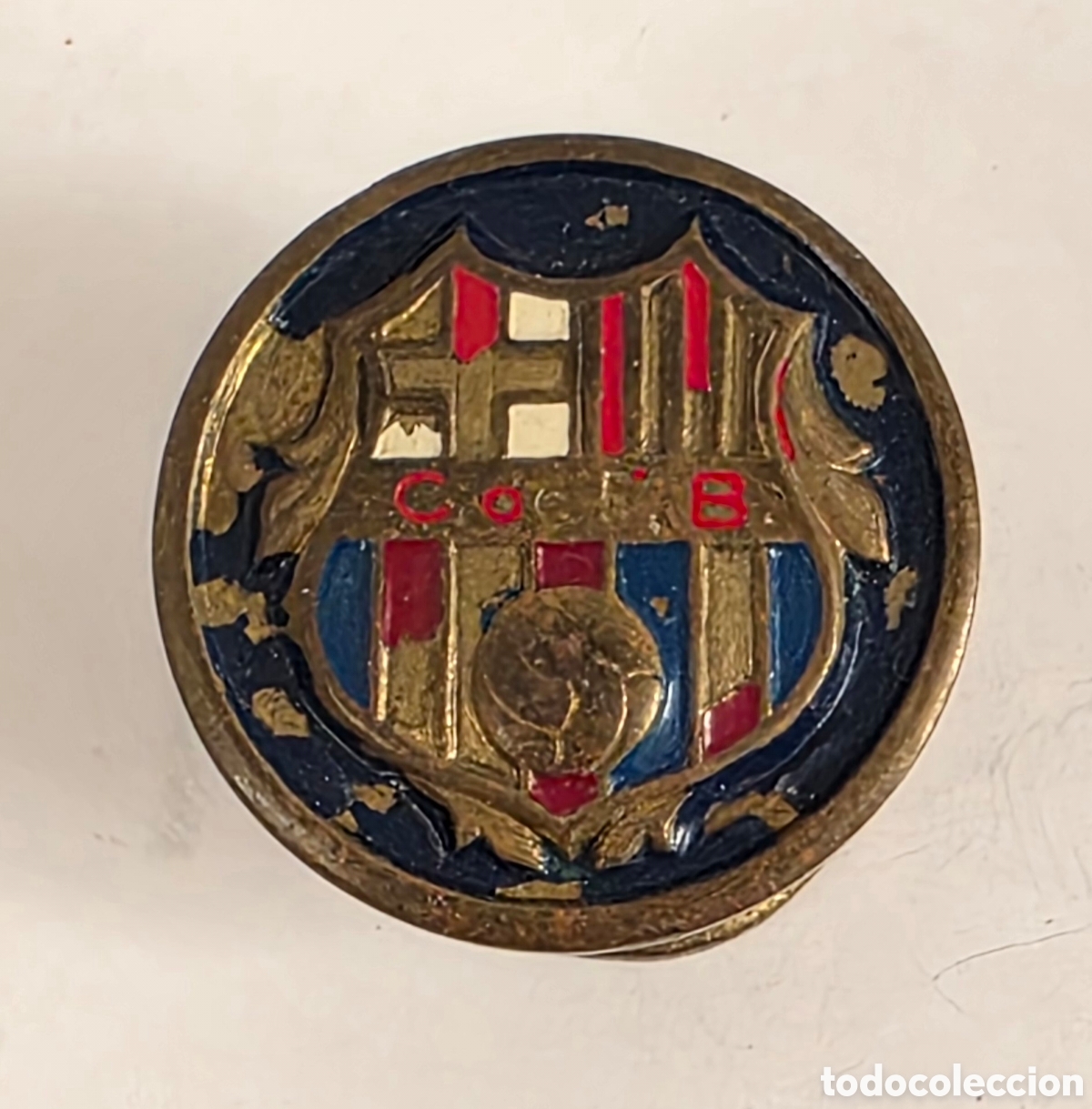 Coleccionismo deportivo: Insignia ojal Club de F&uacute;tbol Barcelona CFB FCB - Bar&ccedil;a Cul&eacute; Balompi&eacute; Catal&aacute;n Bal&oacute;n Relieve