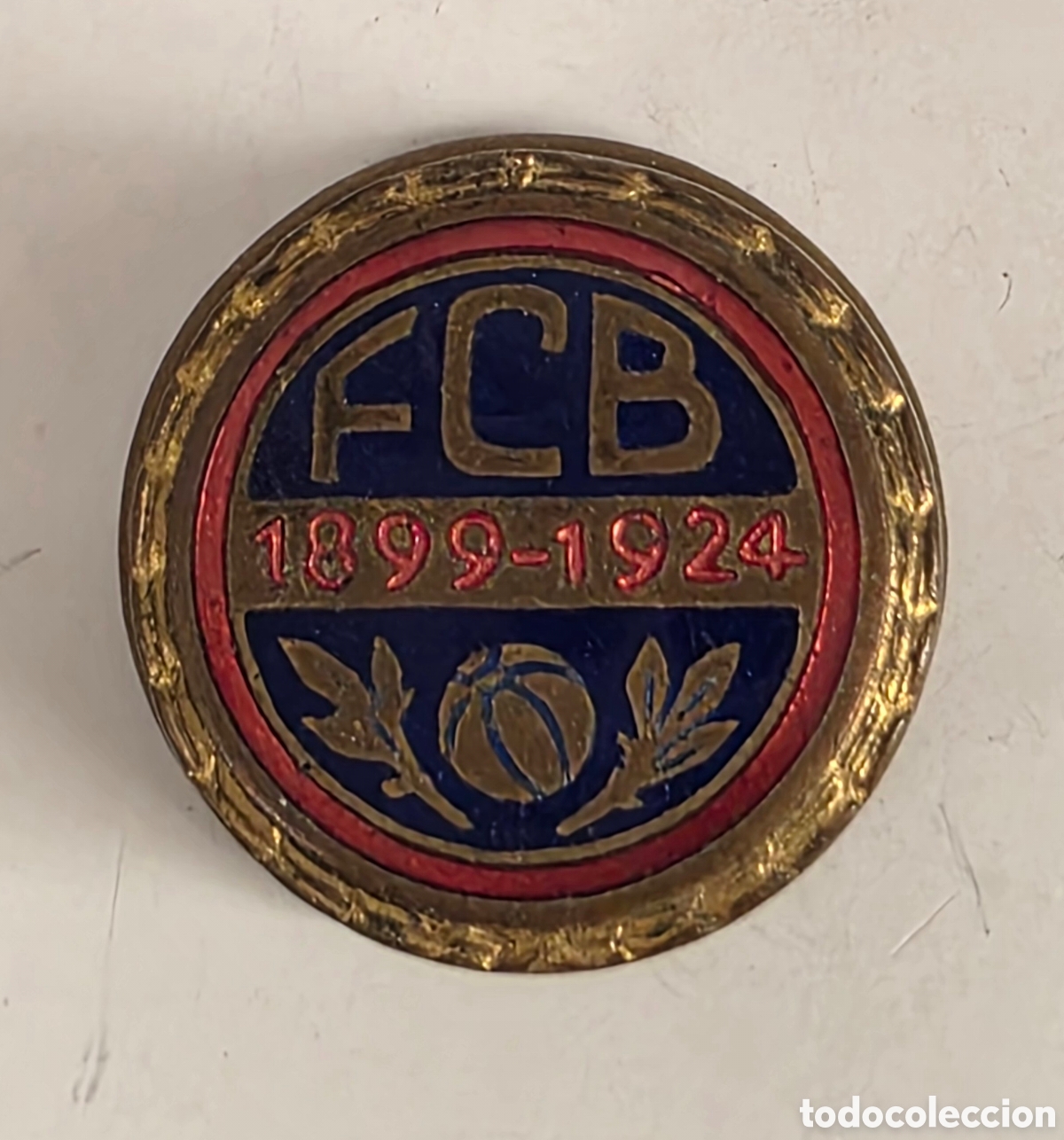 Coleccionismo deportivo: Insignia ojal 25 Aniversario FC Barcelona FCB 1899 1924 F&uacute;tbol Bar&ccedil;a Cul&eacute; Pin Balompi&eacute; Catal&aacute;n