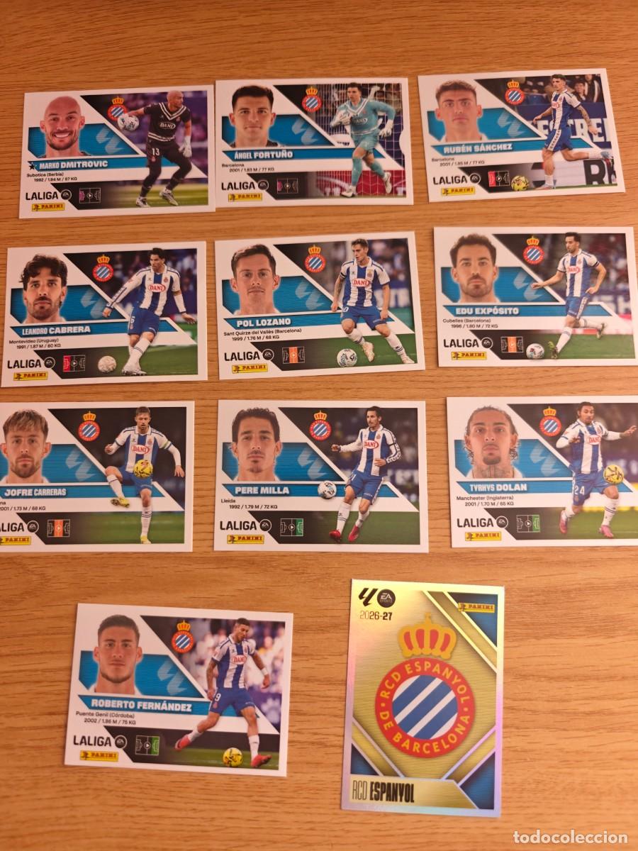 Coleccionismo deportivo: Lote 11 Cromos Liga Este 26 27 RCD Espanyol 2026 2027