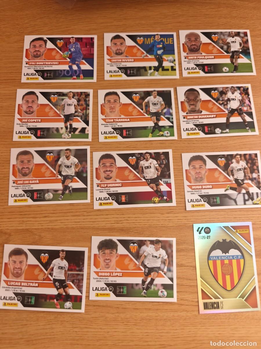 Coleccionismo deportivo: Lote 12 Cromos Liga Este 26 27 Valencia CF 2026 2027