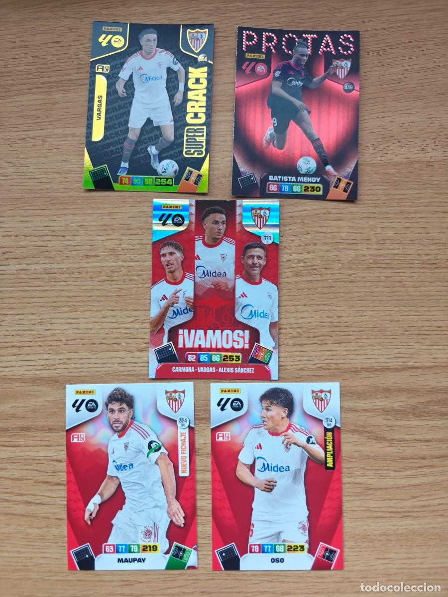Coleccionismo deportivo: Lote 5 Cartas Adrenalyn XL 25 26 Sevilla FC Especiales y B&aacute;sicas 2025 2026