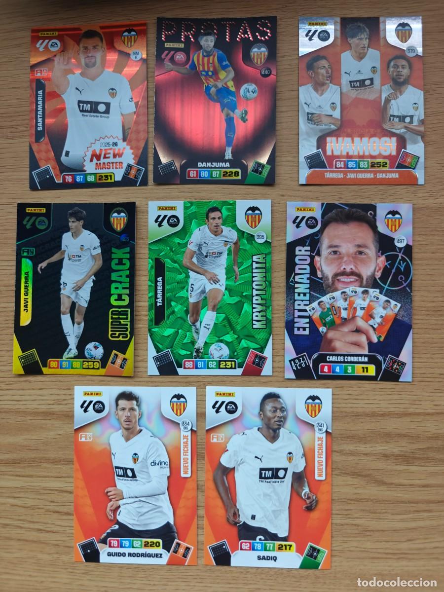 Coleccionismo deportivo: Lote 8 Cartas Adrenalyn XL 25 26 Valencia CF Especiales y B&aacute;sicas 2025 2026