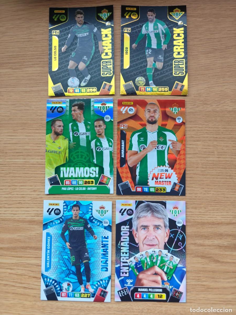 Coleccionismo deportivo: Lote 6 Cartas Adrenalyn XL 25 26 Real Betis Especiales 2025 2026