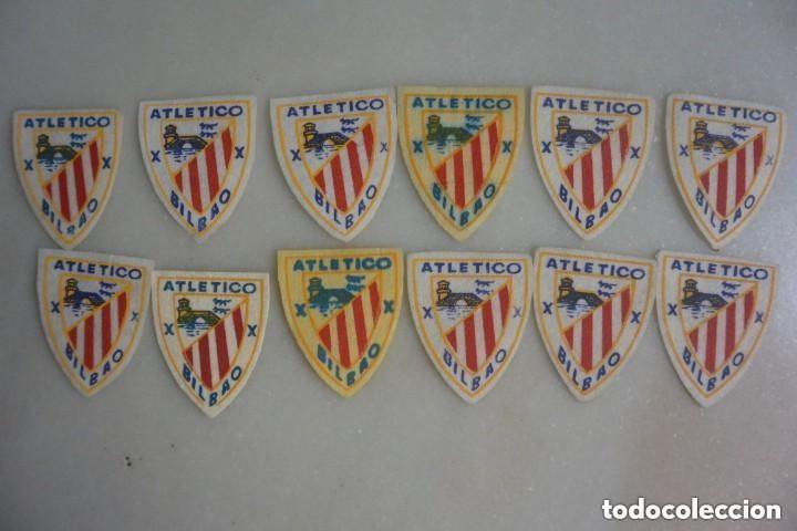 Coleccionismo deportivo: LOTE 12 ESCUDOS PARA CAMISETA DE FUTBOL ATLETICO DE BILBAO, A&Ntilde;OS 60-70