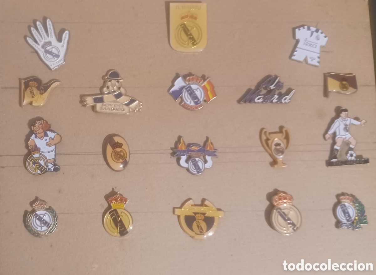 Coleccionismo deportivo: LOTE DE 18 PINS DEL REAL MADRID C.F DE LOS A&Ntilde;OS 90