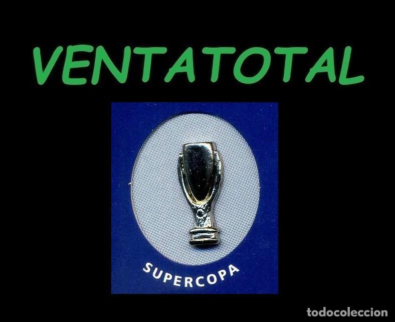 Coleccionismo deportivo: ANTIGUO PIN PLATEADO DE FUTBOL DEL BARSA LA SUPER COPA MEDIDA 2,6 X 1 CENTIMETROS