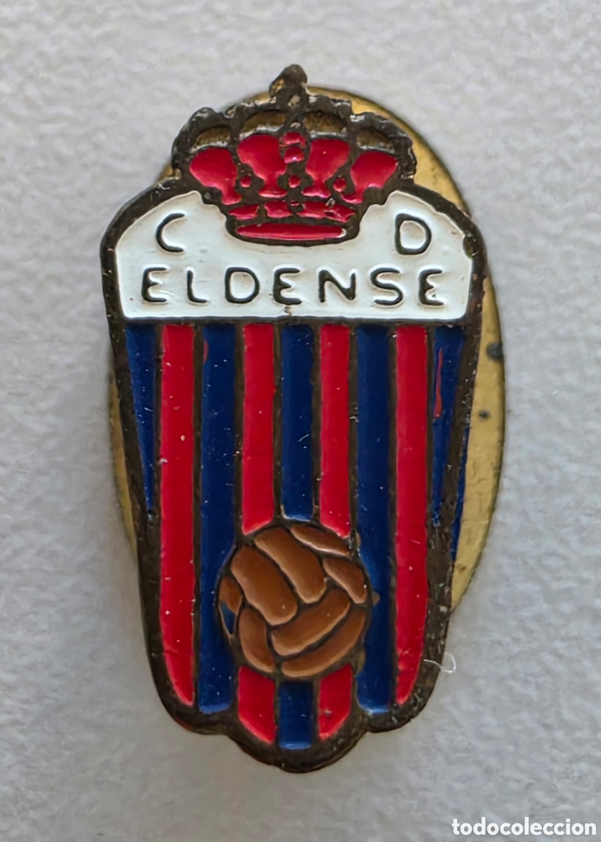 Coleccionismo deportivo: Insignia Ojal Uni&oacute;n Deportiva Eldense - Elda a&ntilde;os 50 Alicante - Club de F&uacute;tbol
