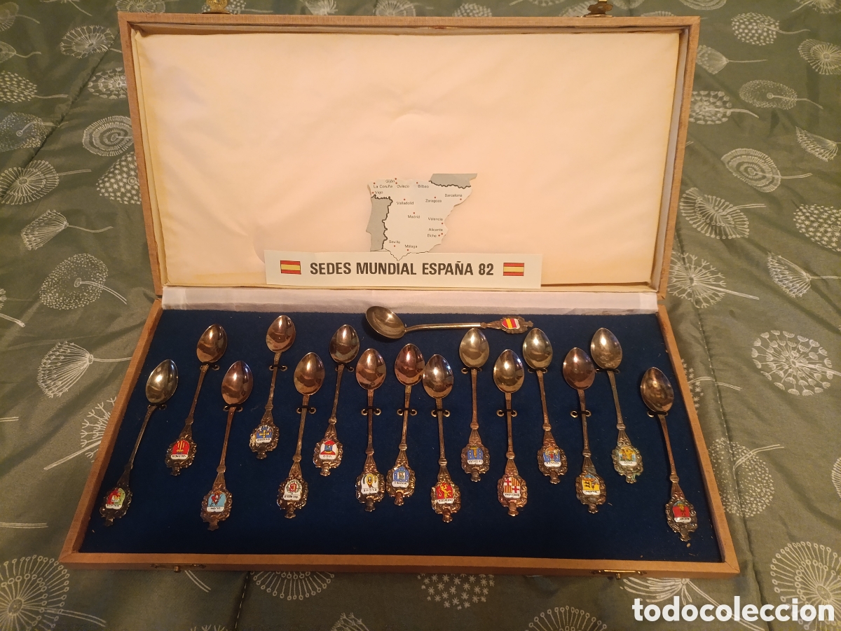 Coleccionismo deportivo: Estuche Cucharillas de Colecci&oacute;n Sedes Mundial de F&uacute;tbol Espa&ntilde;a 1982