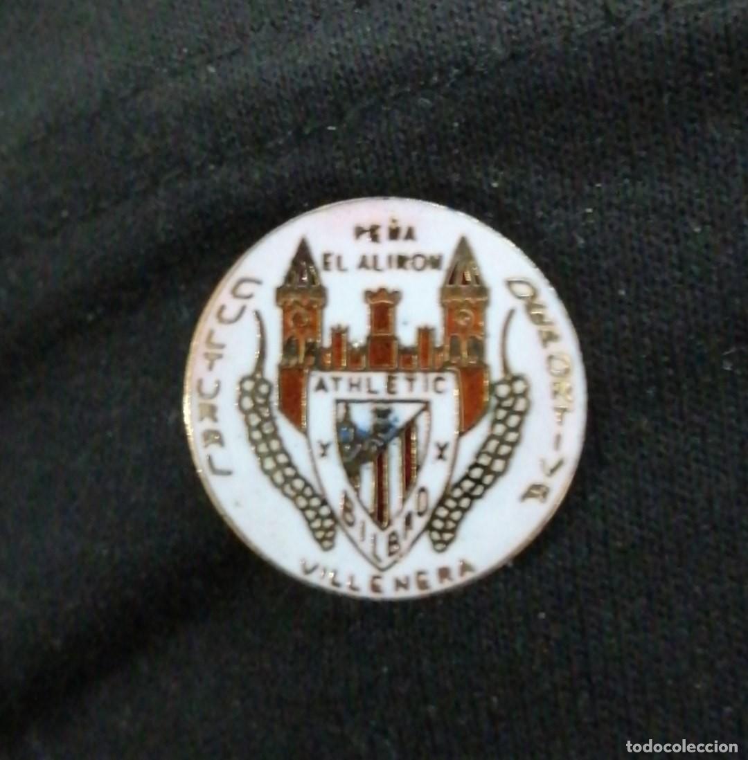 Coleccionismo deportivo: &Uacute;NICO PIN PE&Ntilde;A ATHLETIC EL ALIRON - PE&Ntilde;A VILLENERA ESMALTADO FUEGO ORIGINAL &Eacute;POCA CULTURAL DEPORTIVA
