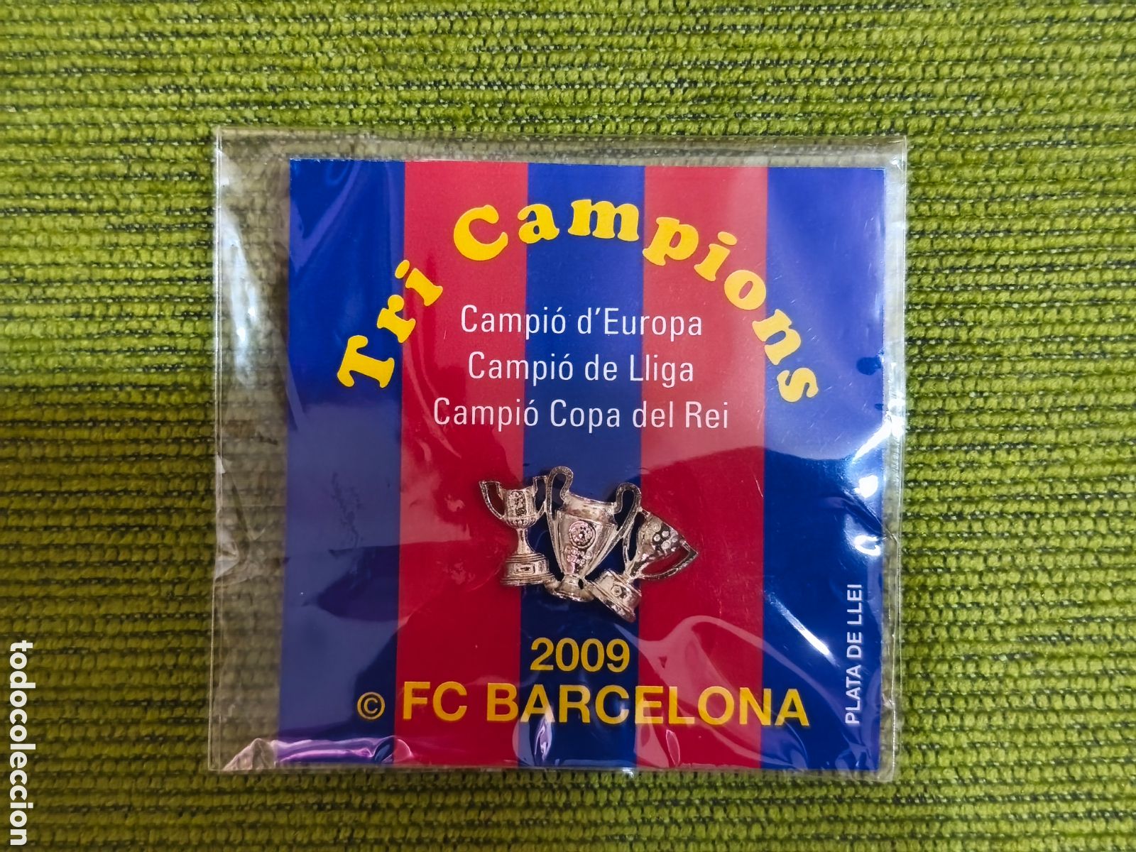 Coleccionismo deportivo: PIN DE PLATA OFICIAL FC BARCELONA.TRICAMPIONS 2009 LIGA COPA Y CHAMPIONS