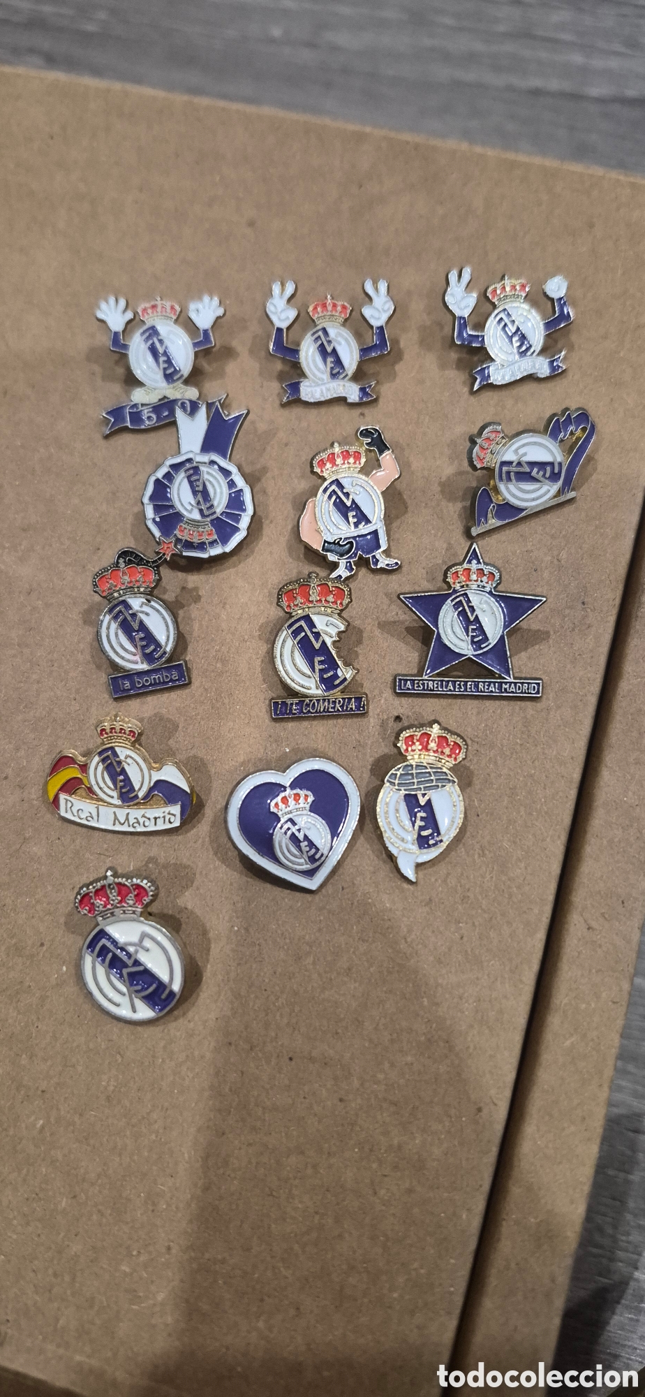 Collezionismo sportivo: Lote 13 Pins Real Madrid Club de F&uacute;tbol a&ntilde;os 80-90