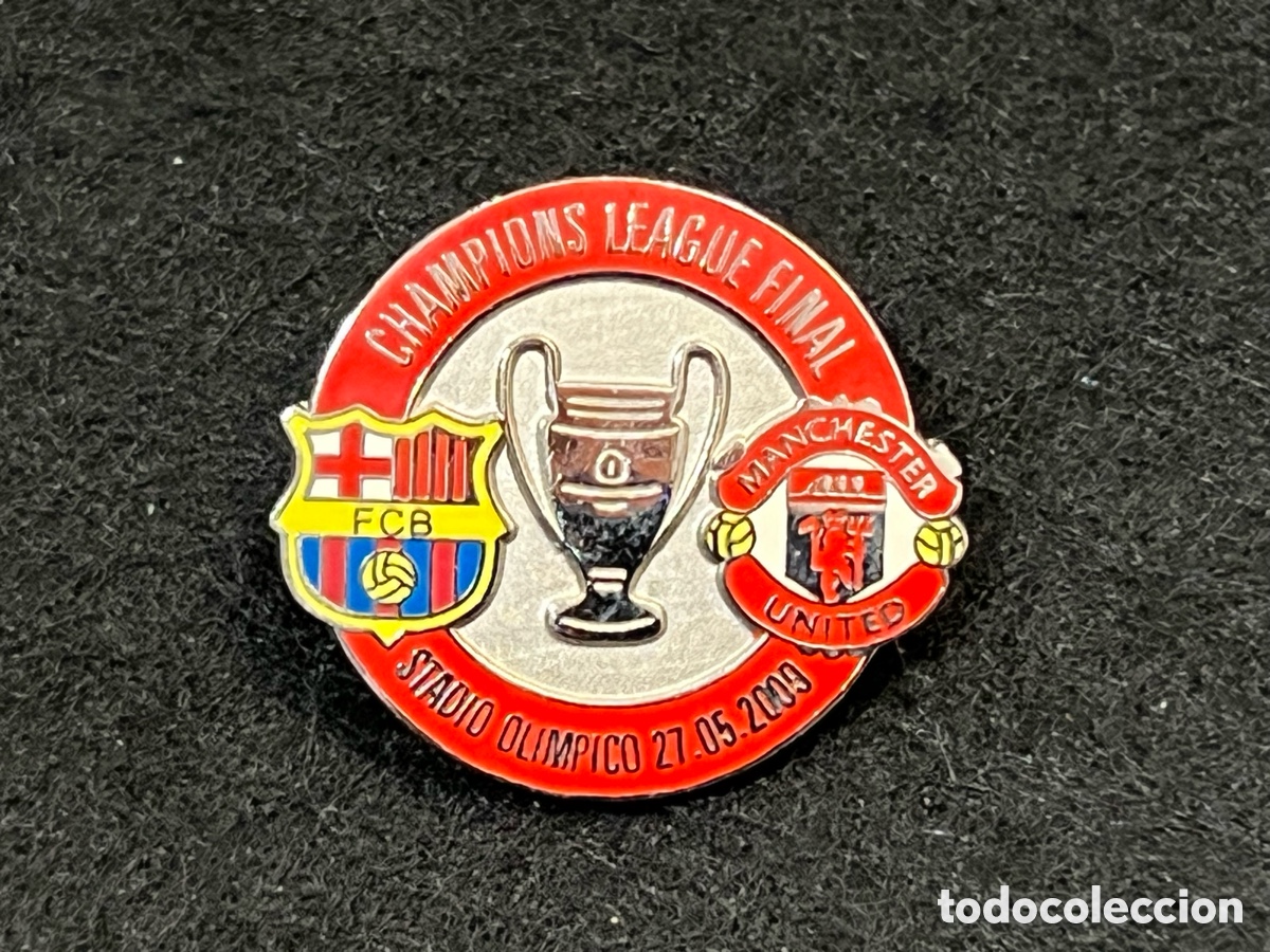 Coleccionismo deportivo: FC BARCELONA MANCHESTER UNITED FINAL CHAMPIONS LEAGUE 2009 PIN INSIGNIA MESSI RONALDO ROMA