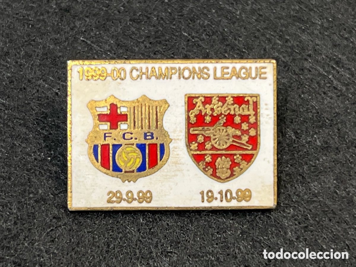 Coleccionismo deportivo: PIN FC BARCELONA ARSENAL CHAMPIONS LEAGUE 1999-2000 INSIGNIA AGUJA FUTBOL BAR&Ccedil;A.