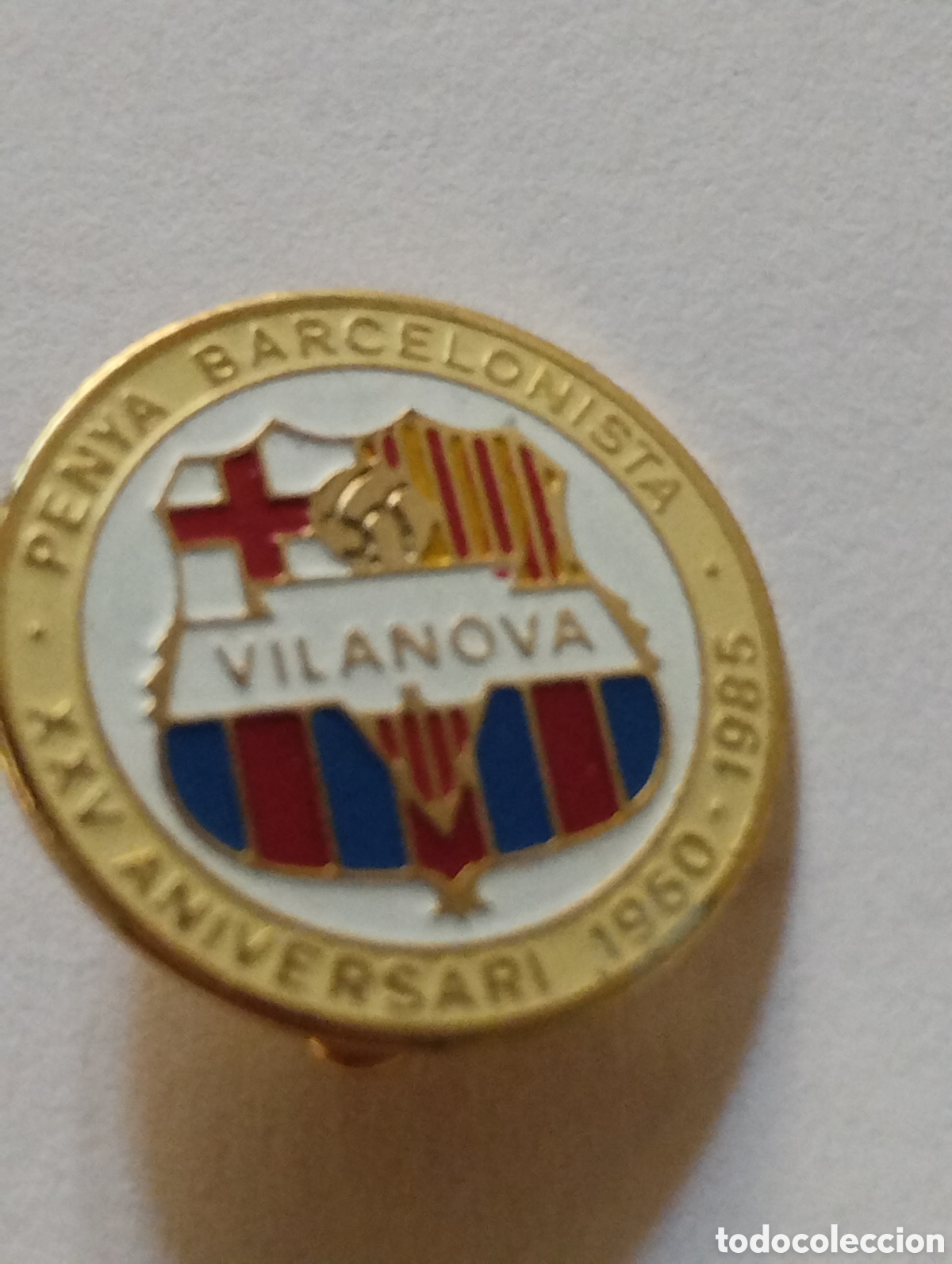 Coleccionismo deportivo: Aguja 25 aniversari penya barcelonista de Vilanova i la