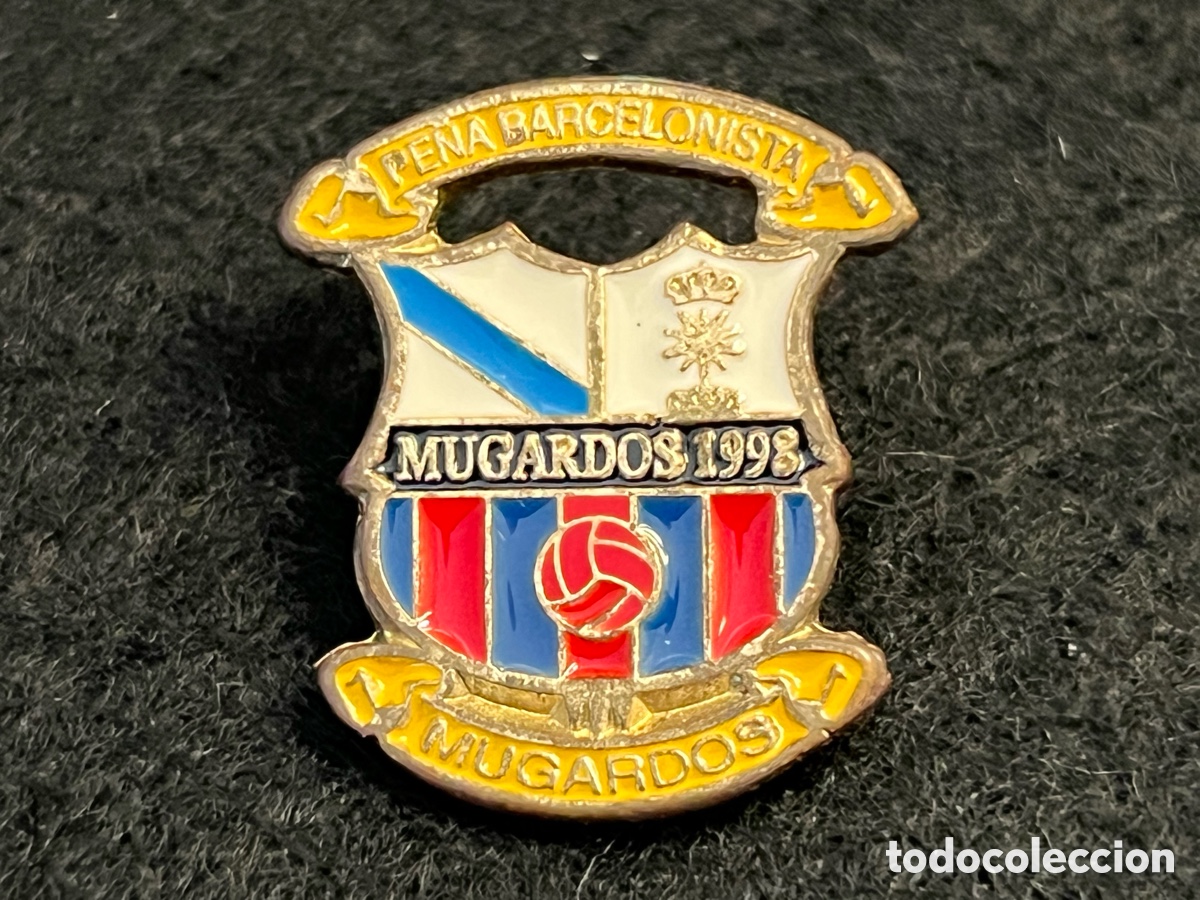 Coleccionismo deportivo: PIN PB PE&Ntilde;A BARCELONISTA MUGARDOS 1998 GALICIA PENYA FC BARCELONA BAR&Ccedil;A INSIGNIA.
