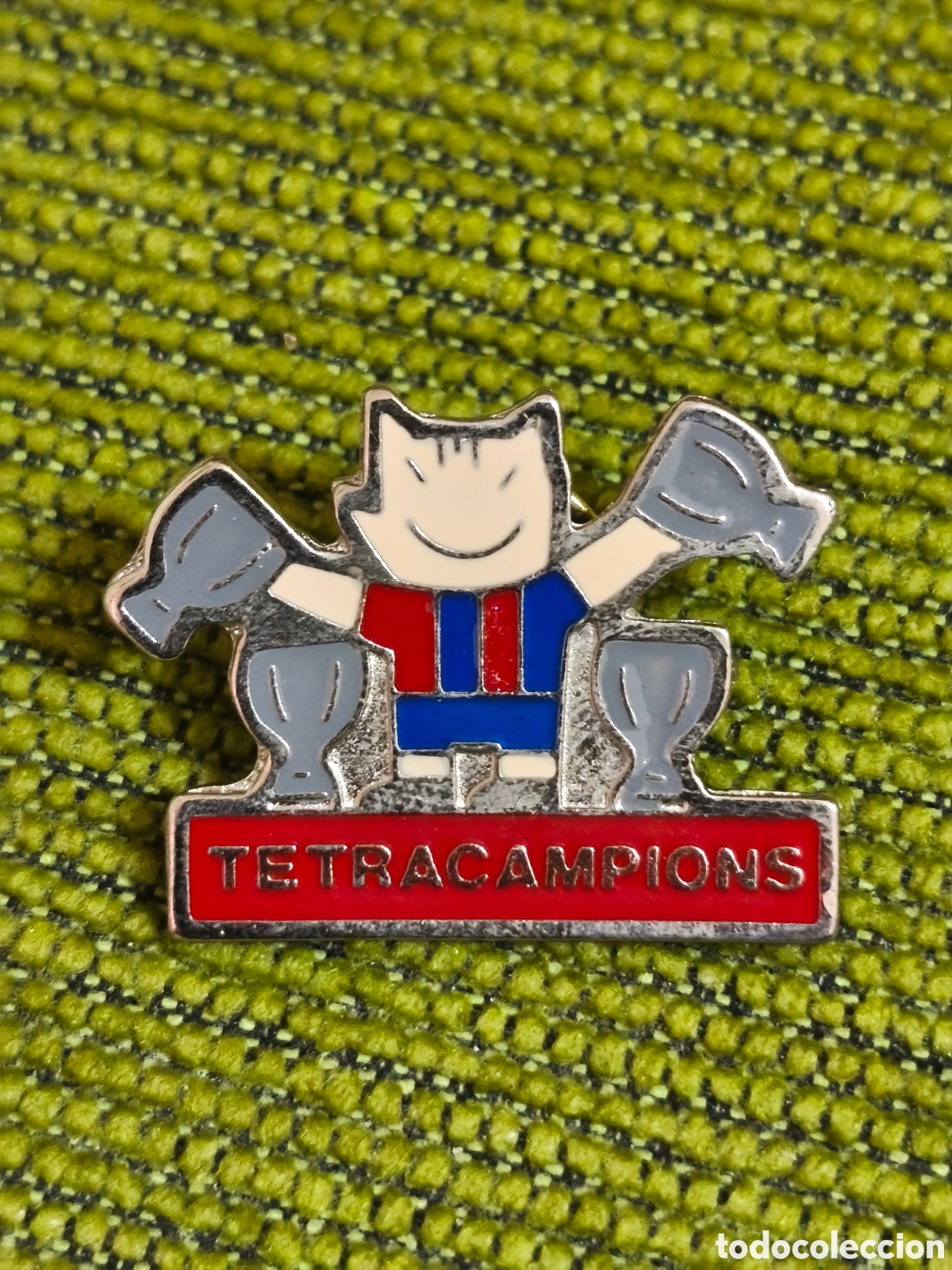 Coleccionismo deportivo: PIN DEL BAR&Ccedil;A.TETRACAMPIONS FC BARCELONA.