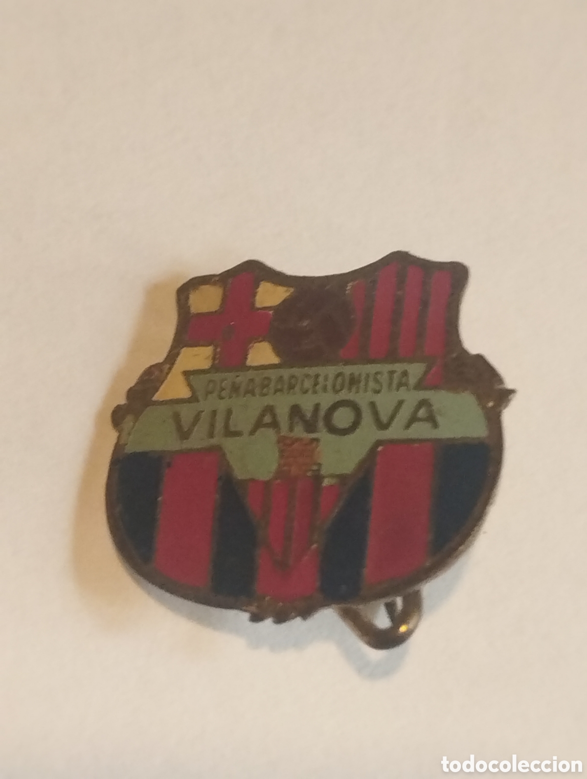 Coleccionismo deportivo: Aguja de solapa Penya barcelonista de Vilanova