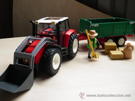 playmobil tractor con remolque