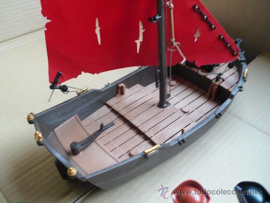 Playmobil 4444 piratas Boot barco vela rojo con ouer marco soporte clips