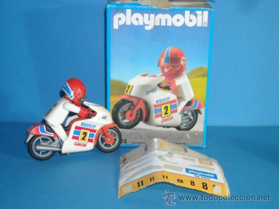  Playmobil  moto carreras antiguo ref 33 Vendido en 