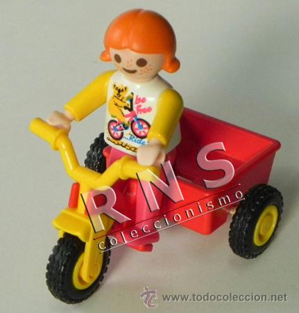 Playmobil: NI&Ntilde;A Y TRICICLO ROJO DE PLAYM&Oacute;BIL - JUGUETE &iquest; A&Ntilde;OS 80 ? -M&Aacute;S JUGUETES EN OTRAS SECC.