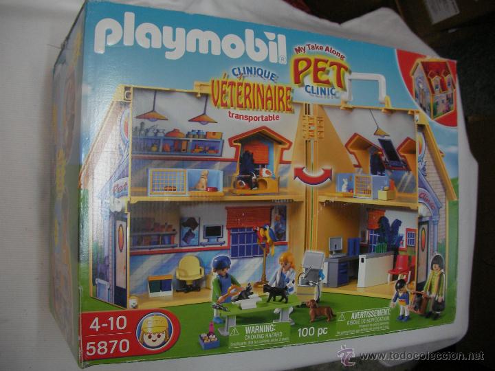 Playmobil: GRAN CAJA PLAYMOBIL CON CLINICA VETERINARIA, COMPLEMENTOS Y ACCESORIOS VARIOS