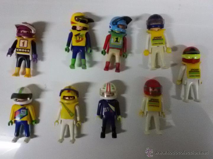 Playmobil: Lote de playmobil motos coches piloto