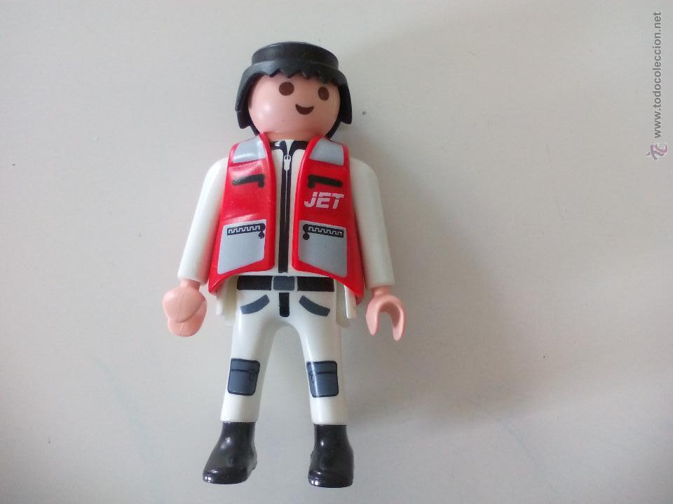 Playmobil: Figura de playmobil, piloto de avi&oacute; JET. Geobra 1997. Click.