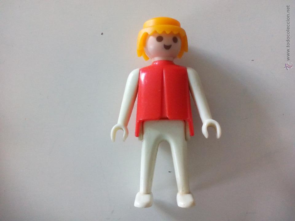 Playmobil: Figuras de playmobil. Chico rojo y blanco. Hombre. Geobra 1974.