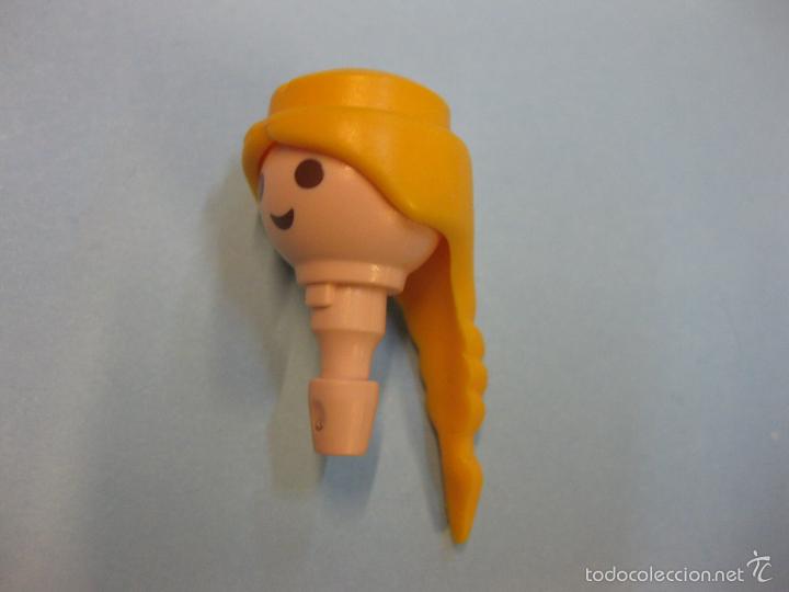 Playmobil: playmobil pelo peluca cabeza pelos pelucas rubia trenza larga fina (cabeza no inclu&iacute;da)