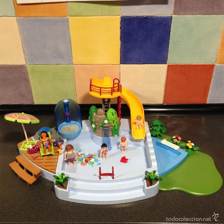 playmobil piscina con tobogan