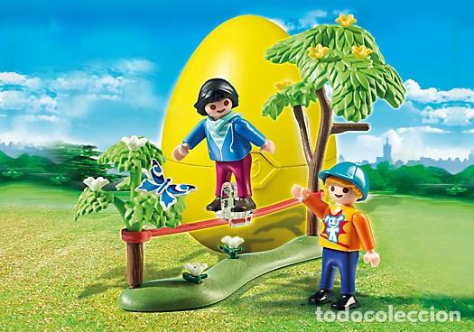 Playmobil: PLAYMOBIL 6839 NI&Ntilde;OS JUGANDO EN CUERDA FLOJA. HUEVO DE PASCUA. NUEVO.
