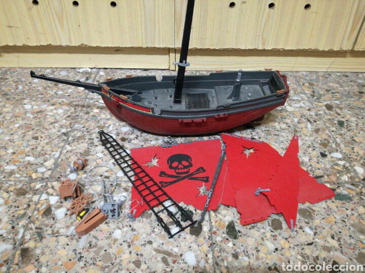 Playmobil: BARCO PIRATA PLAYMOBIL VELAS ROJAS 1991