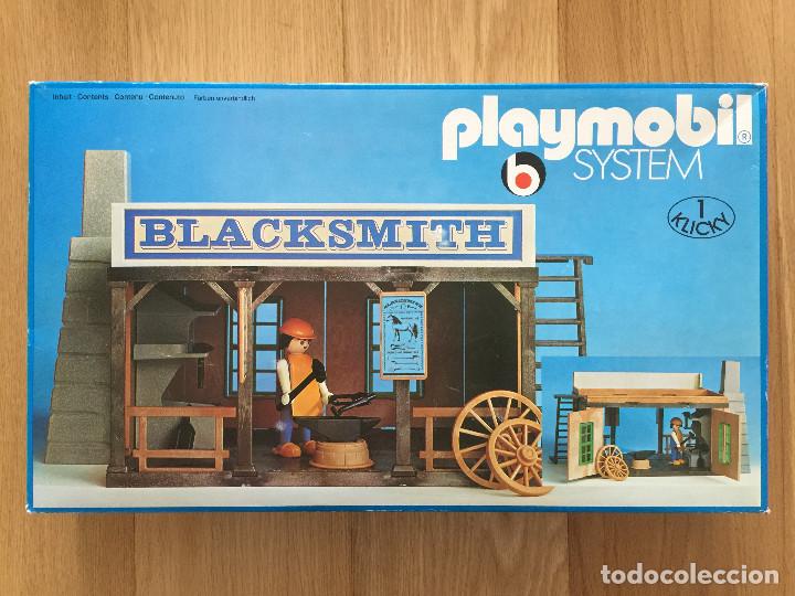playmobil 3430 blacksmith haus western kg selten rar  klicky selten kamin 