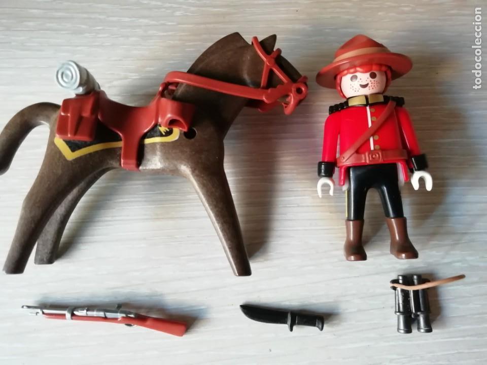 Playmobil figura 1 caballo a soldado cera soldado casa de muñecas Western 