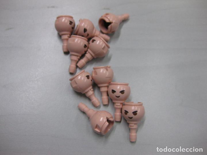 Playmobil: PLAYMOBIL lote cabezas con ce&ntilde;o fruncido malo malote