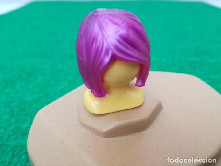 Playmobil: Playmobil peluca chica mujer rosa fucsia melena brillo ciudad rockera hada duende elfo (solo peluca)
