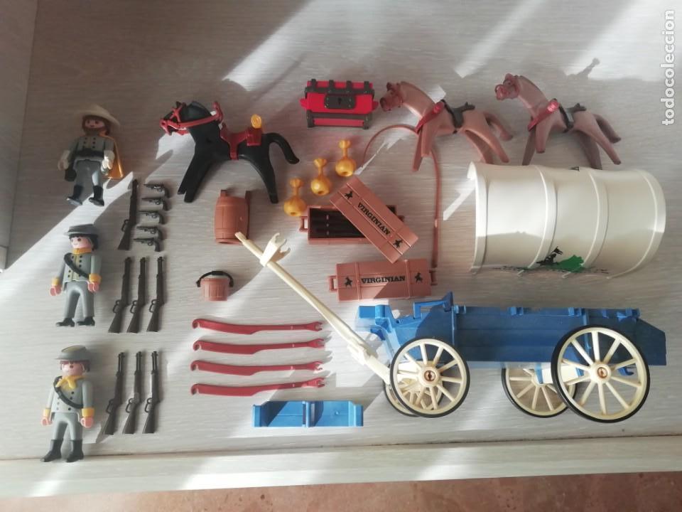 Playmobil: playmobil, lote, custom, oeste, western, nordistas, sudistas, sodados, Ref 3785, caravana.