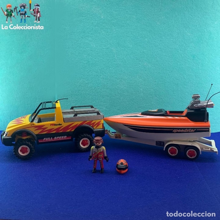 playmobil pick up con lancha