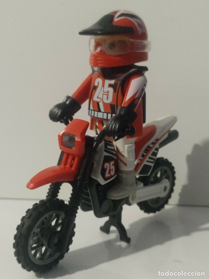Playmobil: PLAYMOBIL MOTORISTA DE CROSS EN BOLSA ORIGINAL - 2/1/19