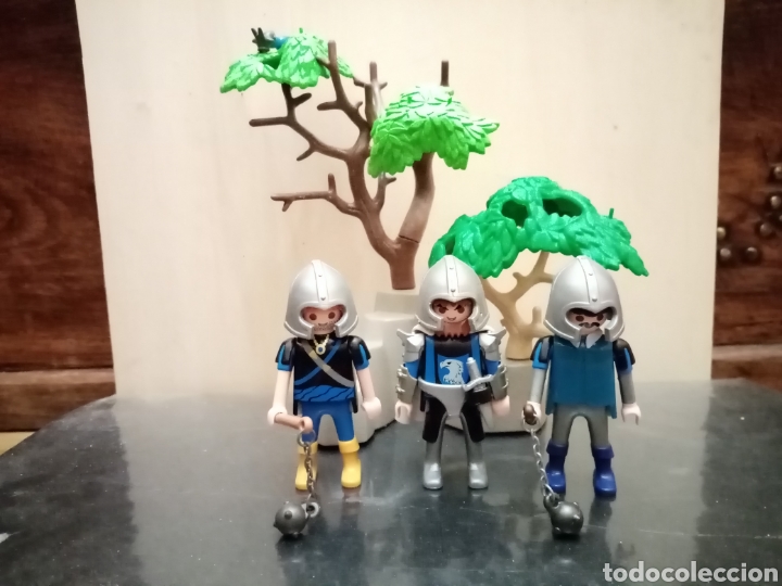 Playmobil: Playmobil lote tre medievales dos arbol roca grande 2 pajaros custon caballeros vikingos