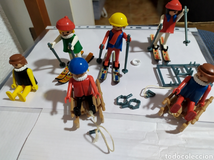Playmobil: lote antiguos esquiadores famobil