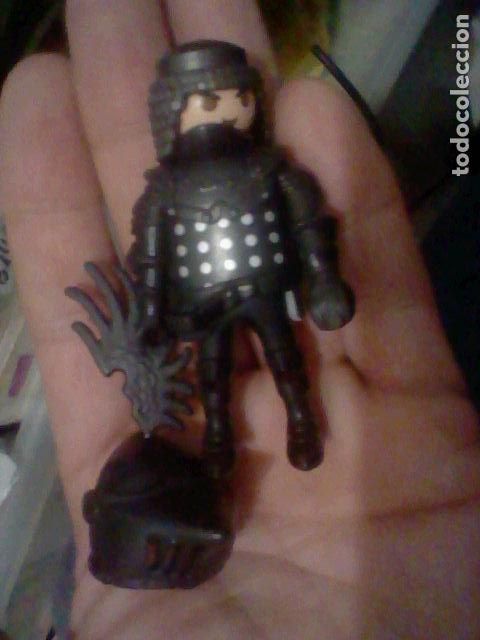 Playmobil: PLAYMOBIL SOLDADO MEDIEVAL FIGURA HISTORIA ARMADURA CASCO NEGRO ORIGINAL 7 CMS