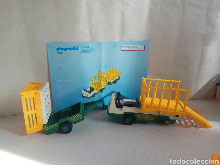 Playmobil: Playmobil 3242. Transporte de animales para zoo y zafari. Le faltan unas ruedas. Con instrucciones