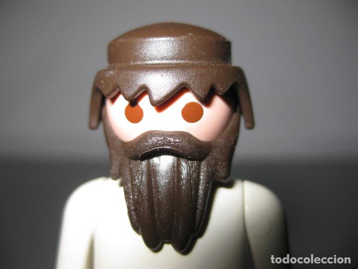 Playmobil: PLAYMOBIL cabeza, pelo y barba larga ,las 3 cosas ,tono marron oscuro casi negro, HEA1
